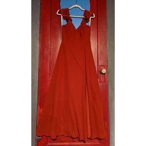Rust colored floor length dress (fits like a 4, perfect for prom or wedding!)